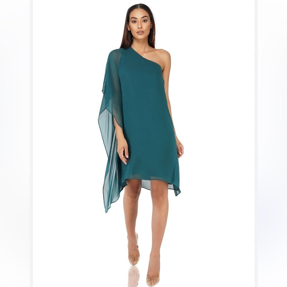 BCBGMAXZARIA One Shoulder Green Lose Dress